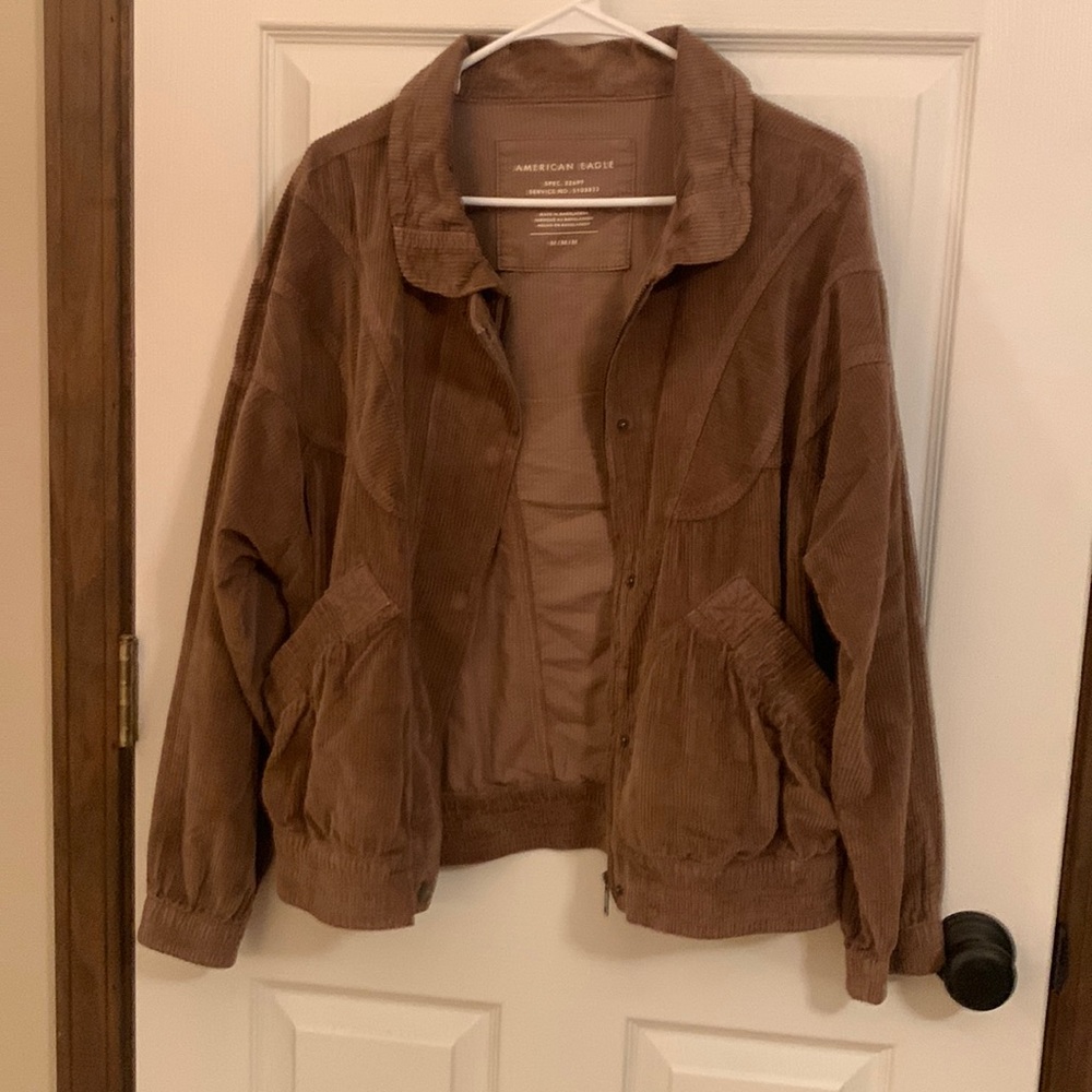 American Eagle oversized corduroy, zip up jacket